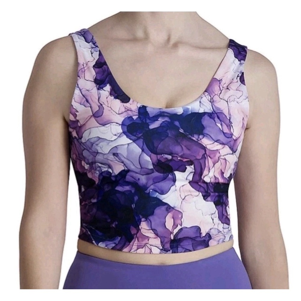 NWT Gaiam Women's Medium Olivia Long Line Sports Bra Removable Pads Med Impact